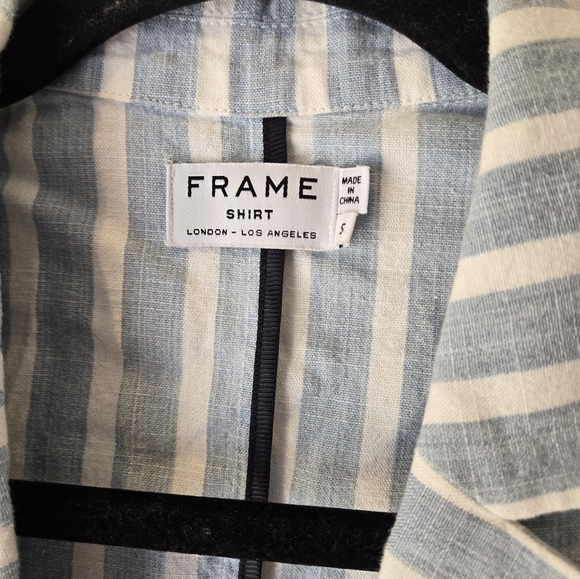 Frame Denim Cotton Striped Shirt Jacket Size Small - Picture 4 of 8